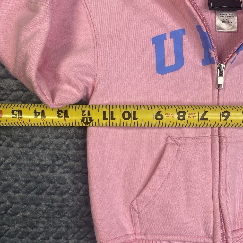 Tar Heels University Of North Carolina Pink Toddler Zip Up Embroidered 24M - Picture 7 of 8